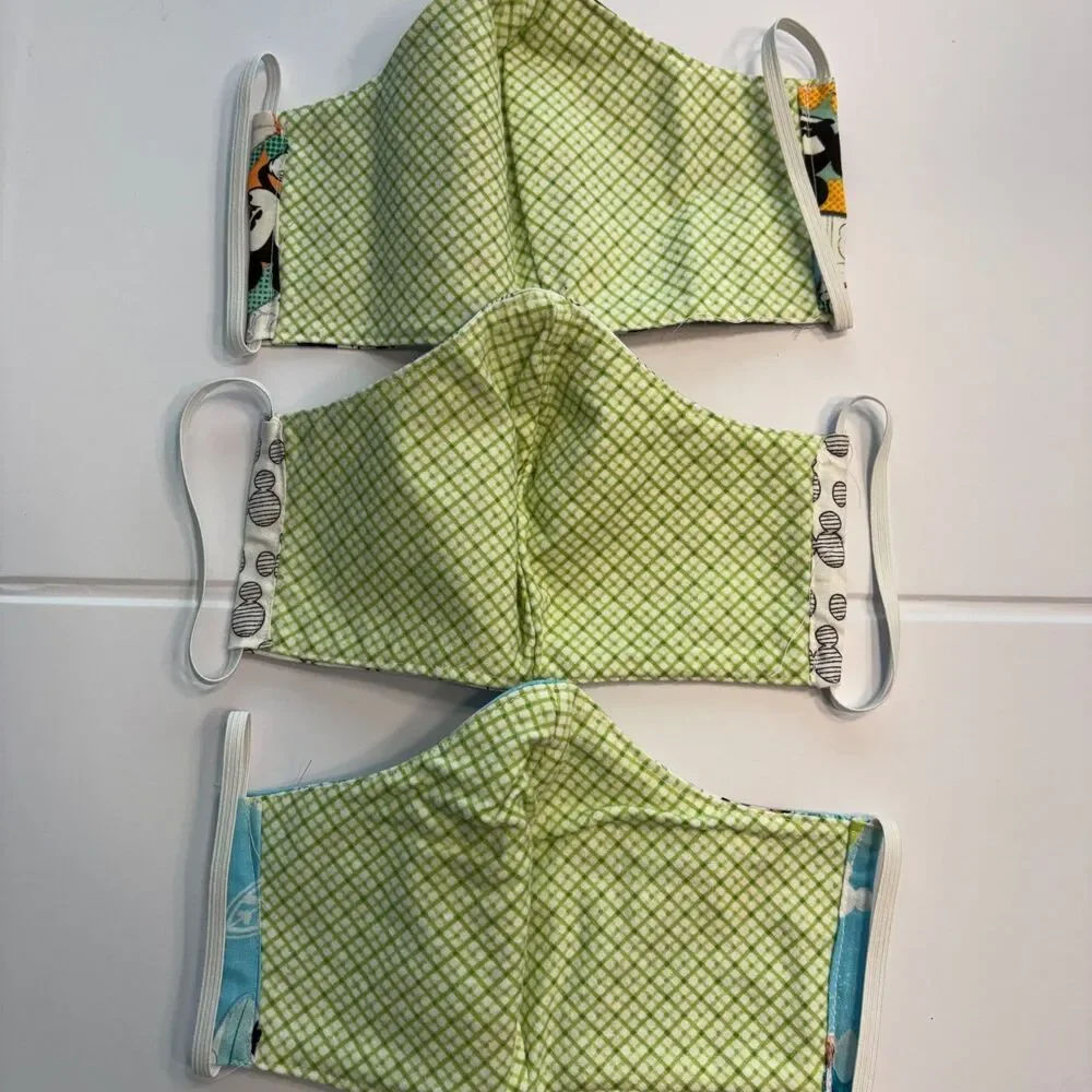 Handmade Disney Face Mask Set of 3 - Unused - Adult Size